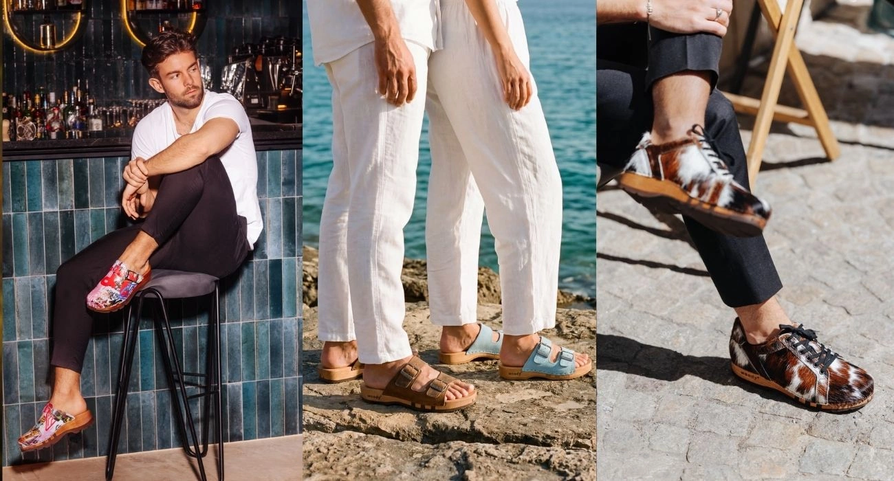 A selection of woody® shoes showcasing their unique craftsmanship.
